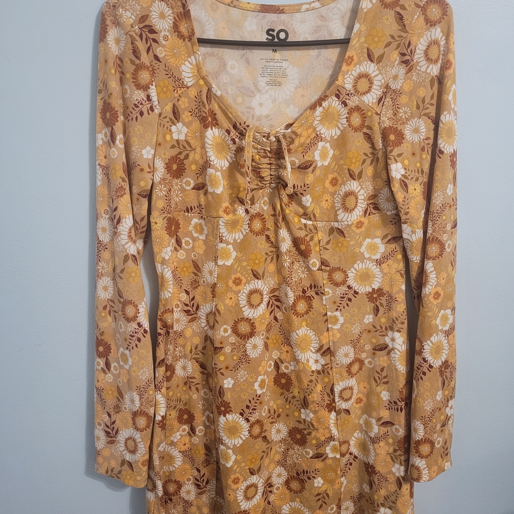 SO Yellow and White Floral Dress